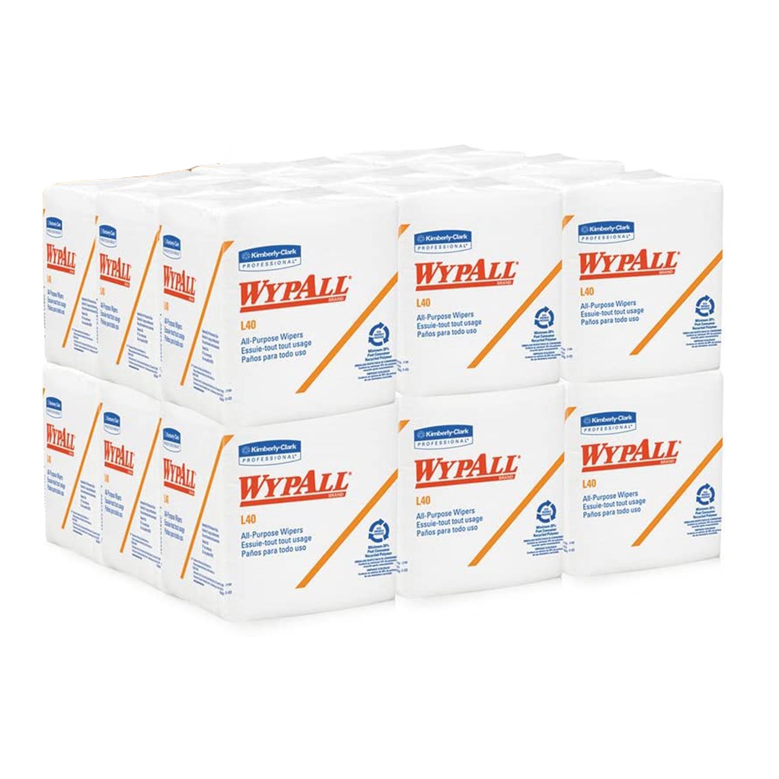 WypAll PowerClean L40 Light Duty Task Wipe Roll 12-1/5 x 12-2/5 Inch