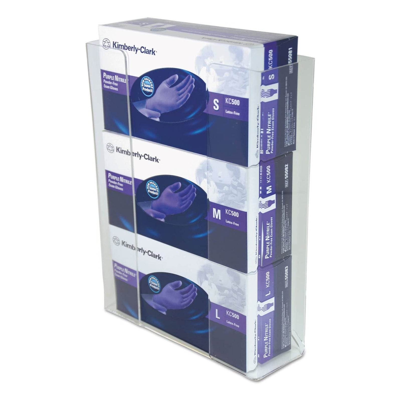 Unimed-Midwest Triple Glove Box Holder, Clear Acrylic, 11 x 14.5 x 3.5 in