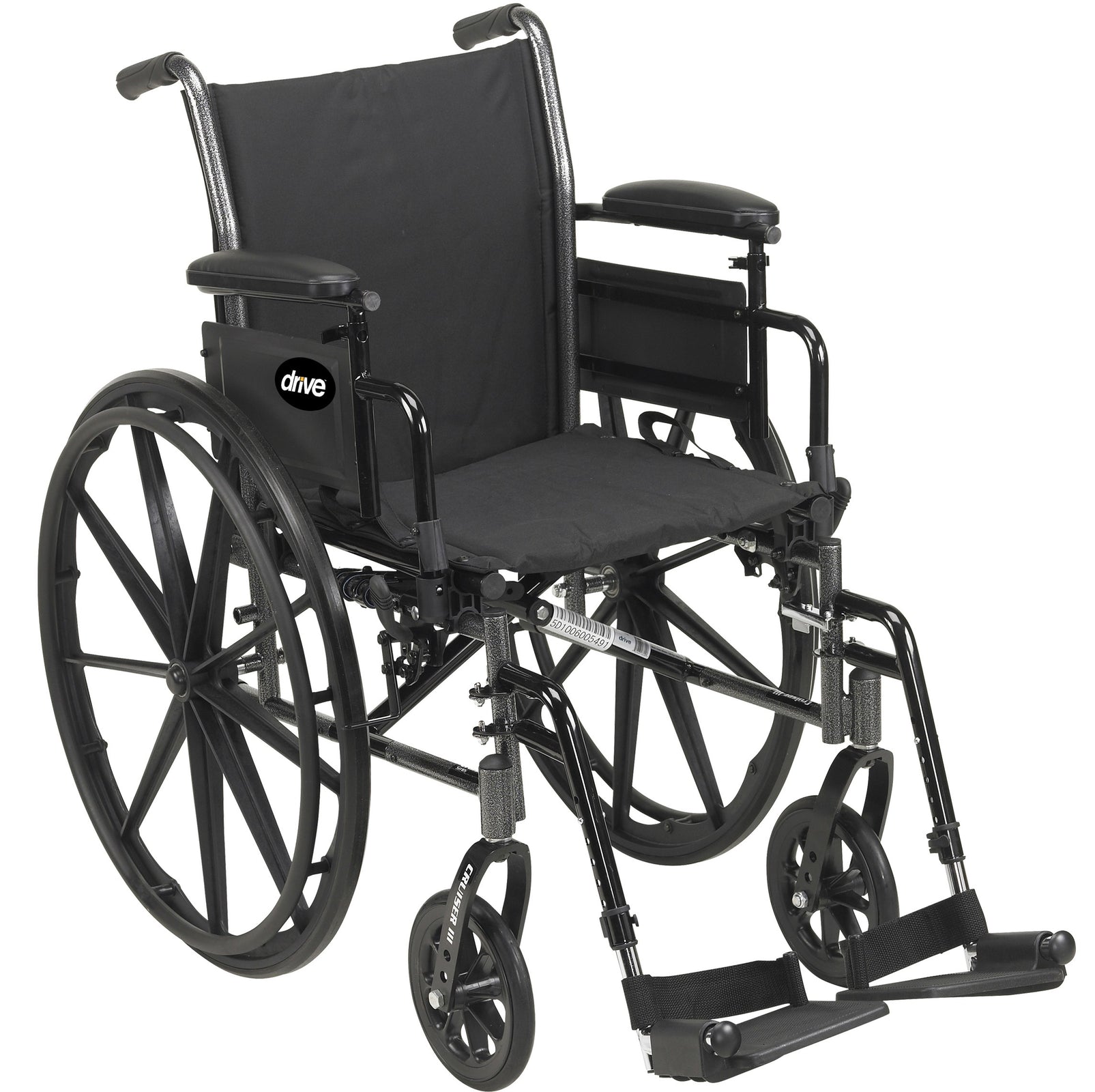 Drive DeVilbiss Cruiser III Lightweight Standard Black 16" Wheelchair