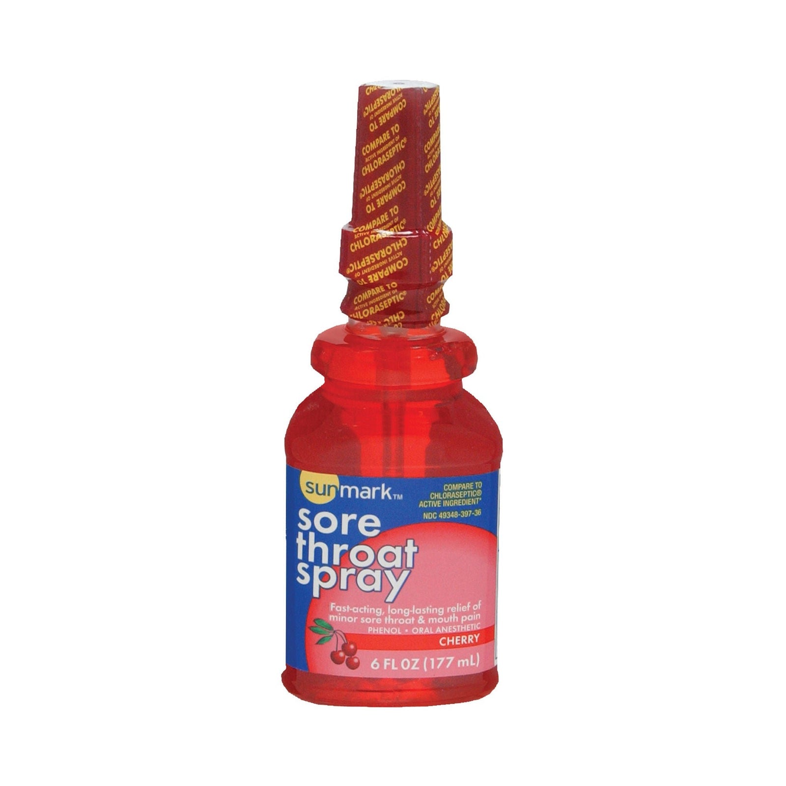 sunmark Sore Throat Spray, Cherry, 6 oz