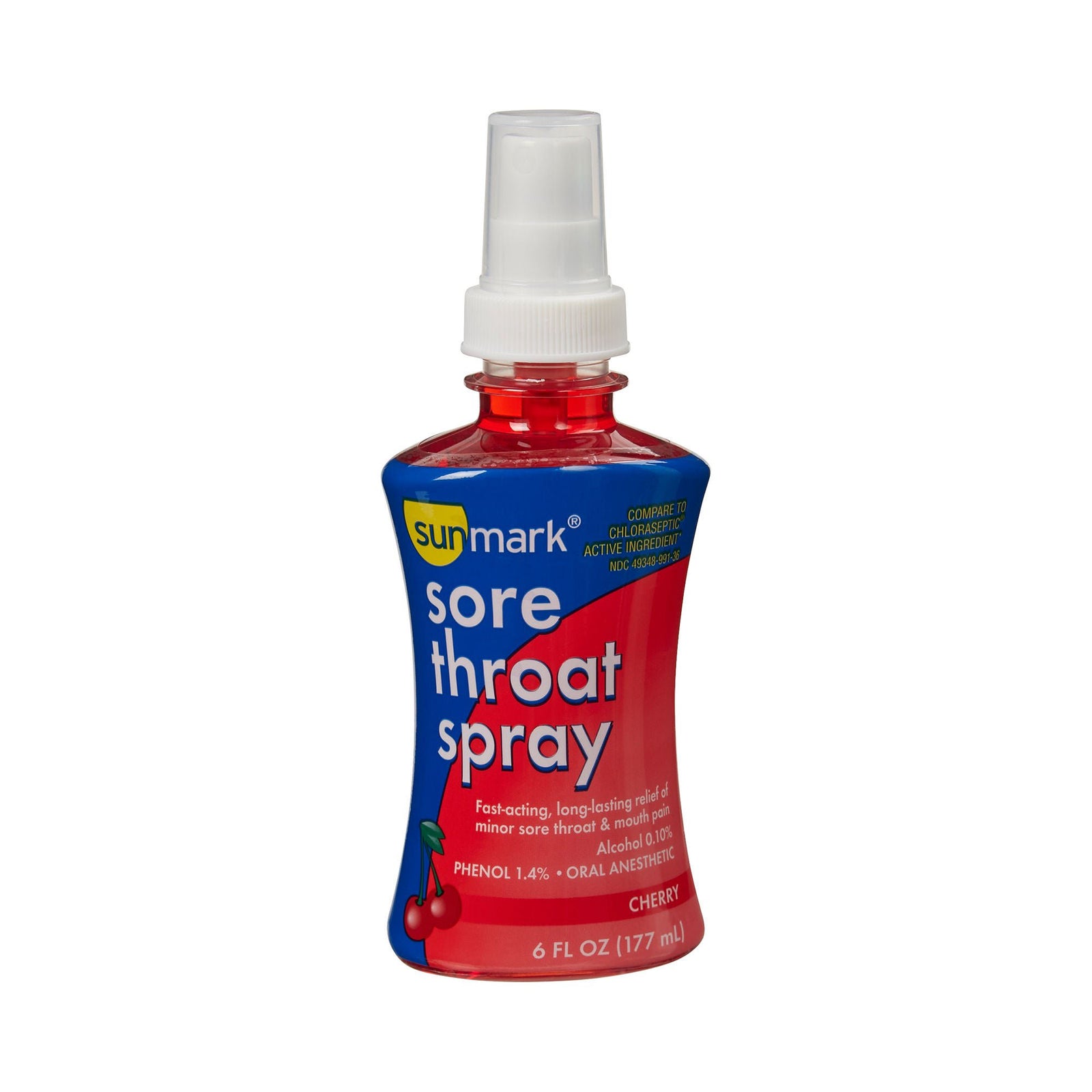 sunmark Sore Throat Spray, Cherry, 6 oz