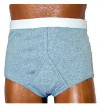 Team Options Men's Basic Undergarment with Built-In Barrier Support, Gray, Extra Small, Right Stoma