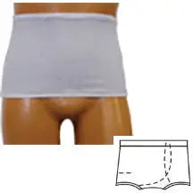 Team Options Men's Ostomy Barrier Support Wrap - Gray Large (40-42) Left Side