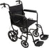 ProBasics Transport Chair Aluminum 19" with 12" Rear Wheels, Black