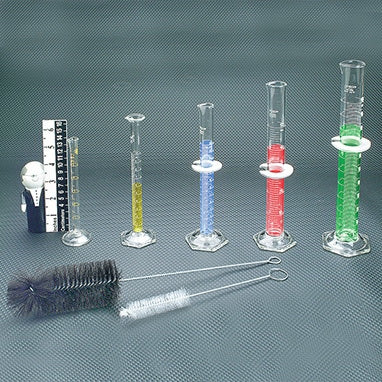 Glass Cylinder Set with Assorted Volumes and Brushes