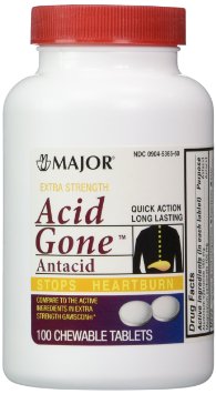 Acid Gone Antacid Chewable Tablets 100 per Bottle