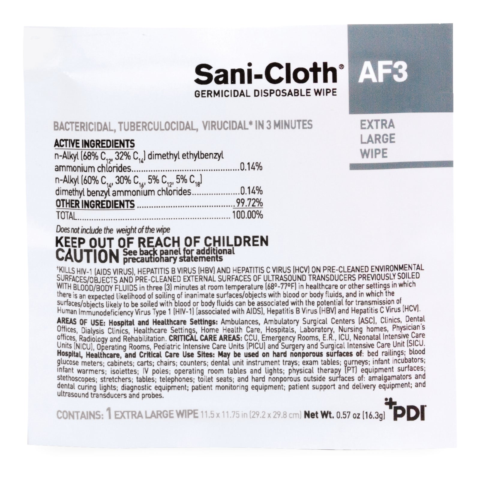 Sani-Cloth® AF3 Premoistened Germicidal Surface Disinfectant Wipes