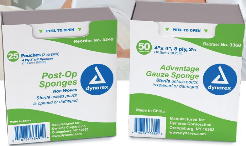 Dynarex Post-Op Nonwoven Sponge 4 x 4 Inch