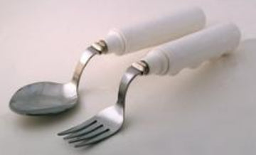 Grip-Tight Swivel Soup Spoon - White Stainless Steel with Nylon Coating