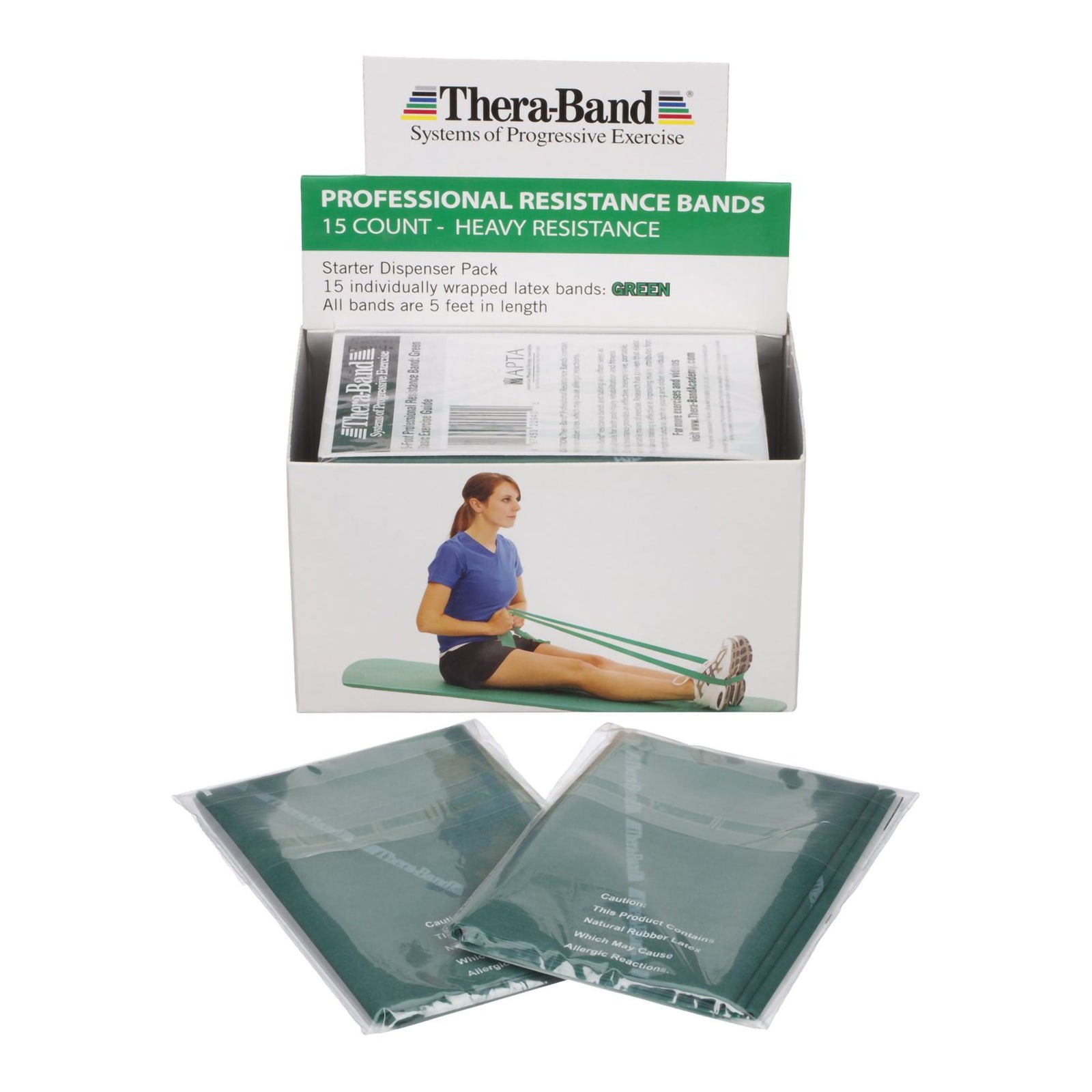 Thera-Band Professional Resistance Bands Starter Dispenser Pack, Heavy, 15 Count