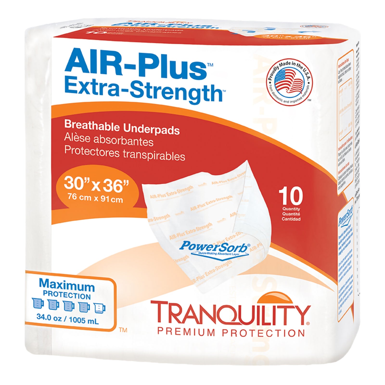 PRINCIPLE BUSINE Tranquility Air-Plus Underpads, 30 x 36 Inch