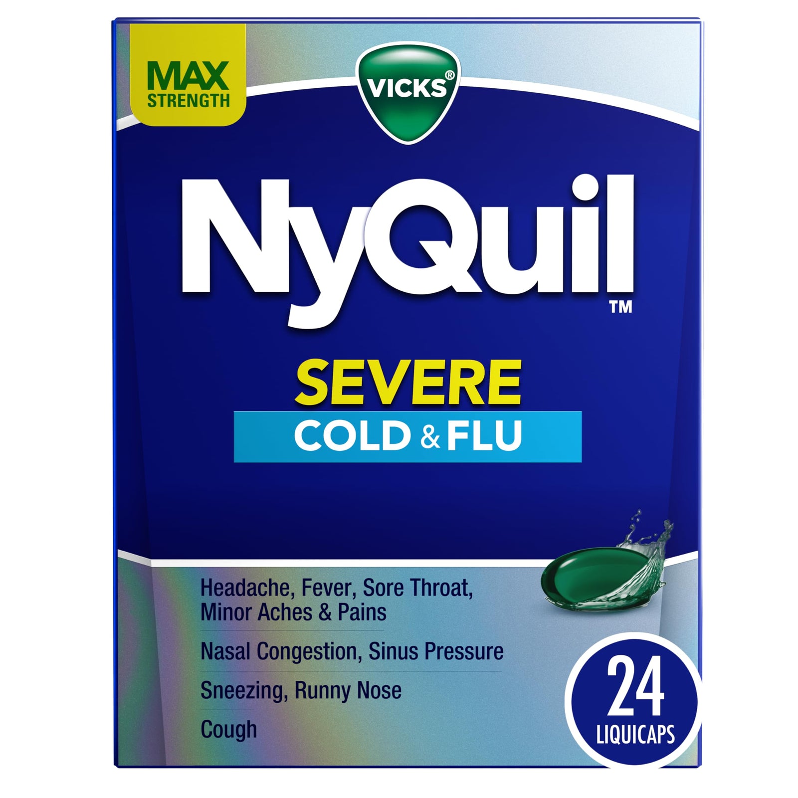 Vicks NyQuil Cold and Flu Liquicaps, 24 ct