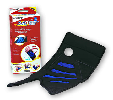 360 Cold Therapy Wrist Brace - Black Universal Size with Removable Splint