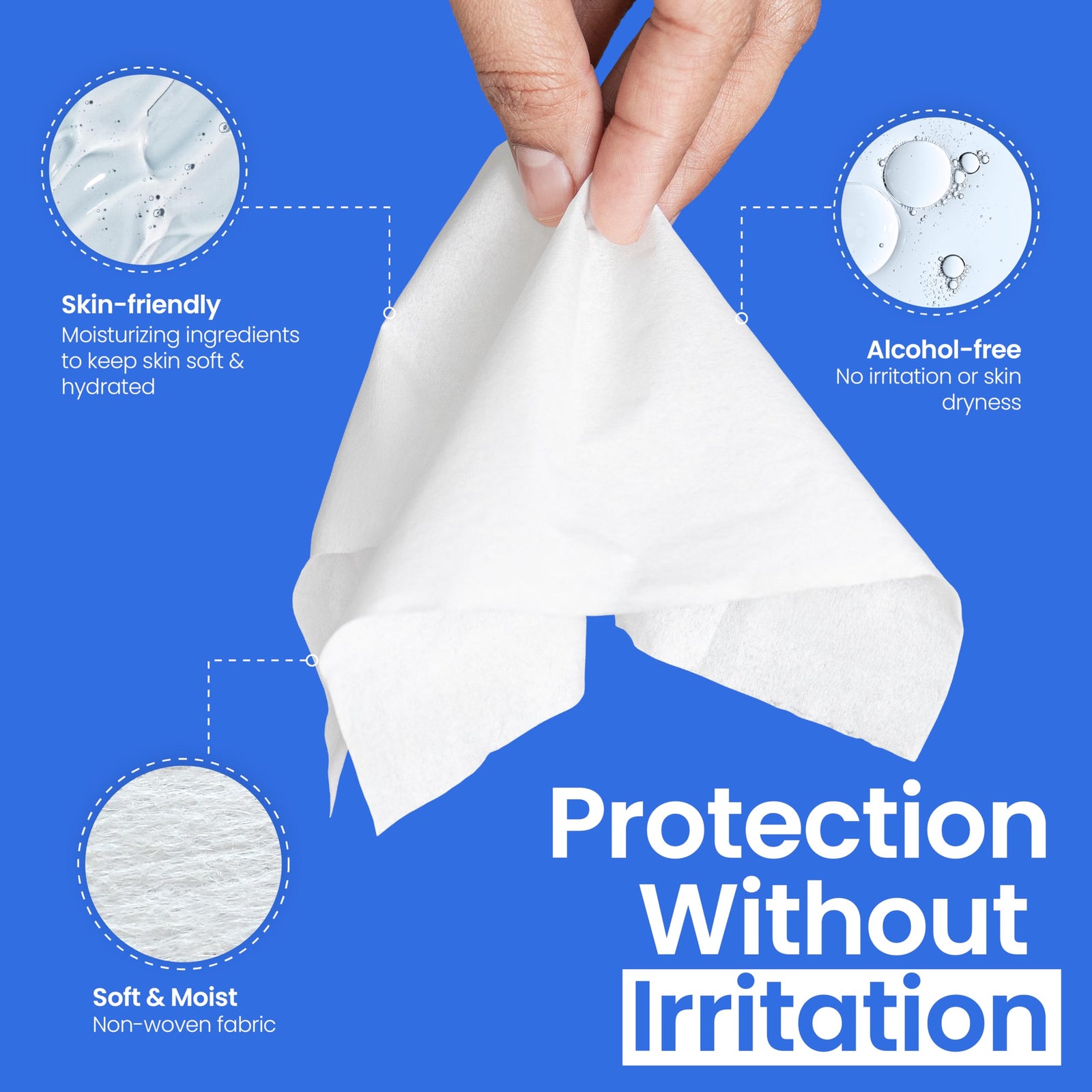 Safe N Simple Alcohol Free No Sting Skin Barrier Wipes 2.4" x 2.4"