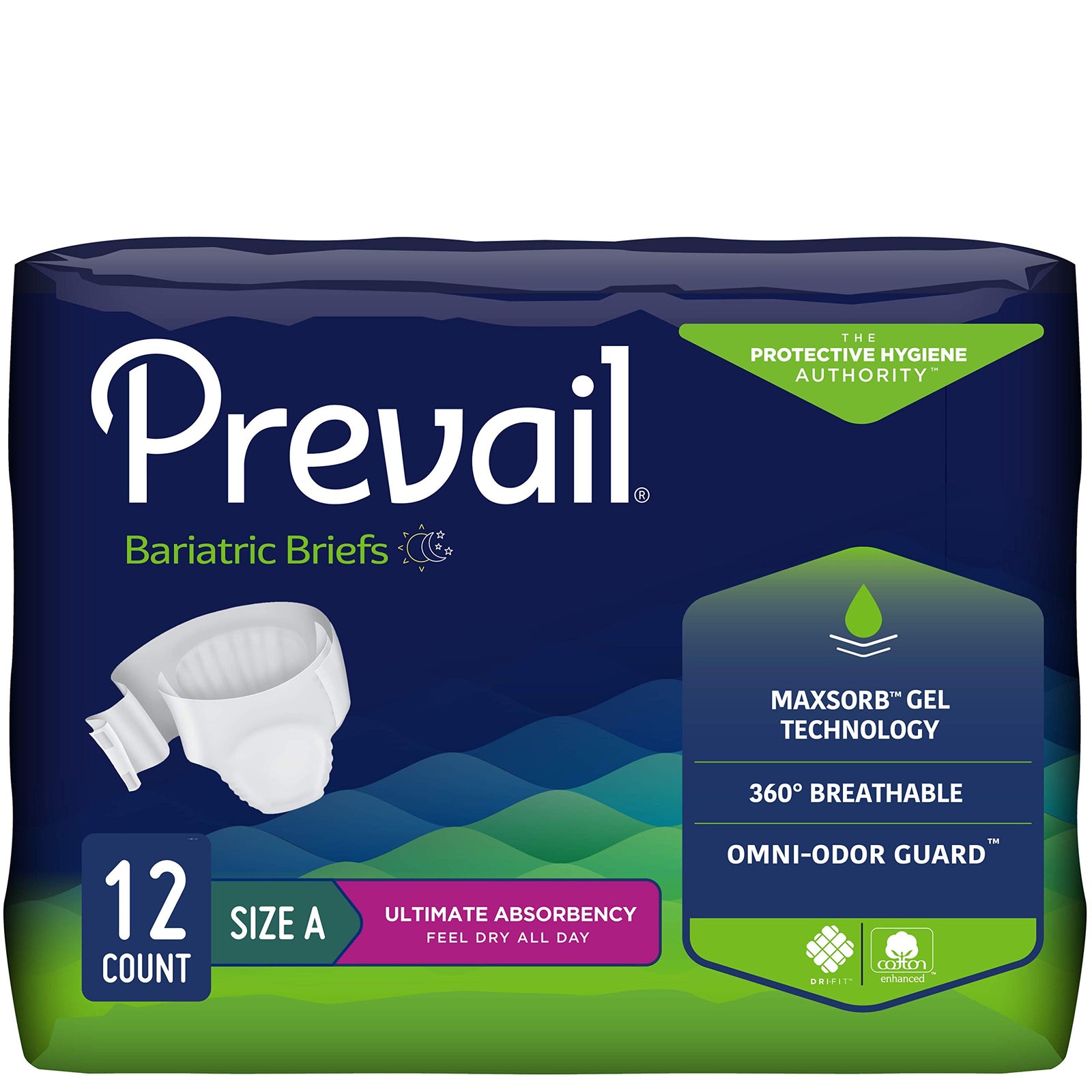 Prevail Bariatric Adult Briefs - Size A, B, C