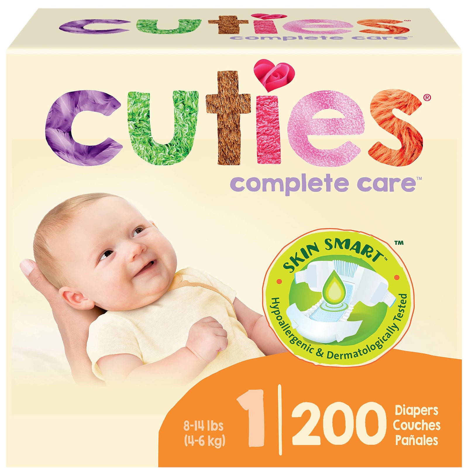 First Quality Cuties Complete Care Baby Diapers — Newborn to Size 7