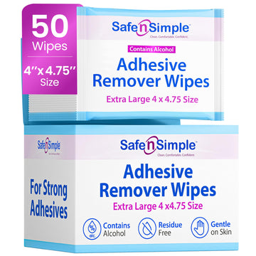 Safe N Simple Extra Large Adhesive Remover Wipe, 4