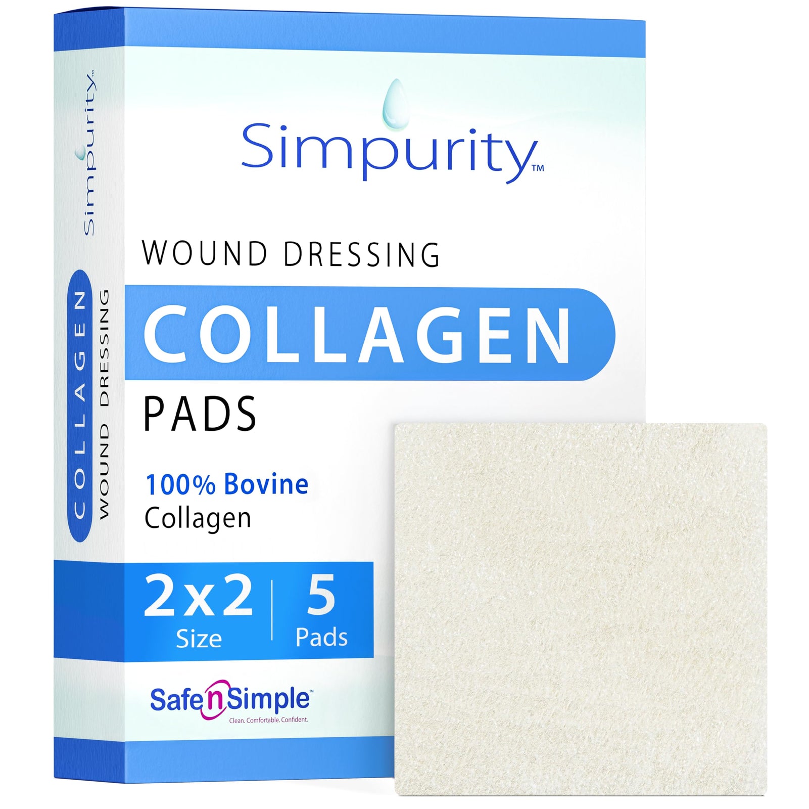 Safe N Simple Collagen Wound Dressing 2" x 2"