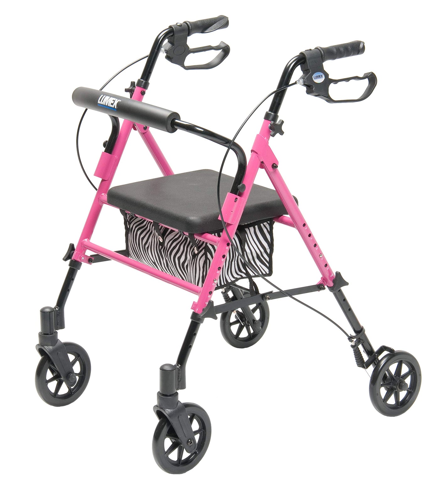GF Health Products Walkabout Lite Rollator - Pink, 6" Wheels, 300 lb Capacity