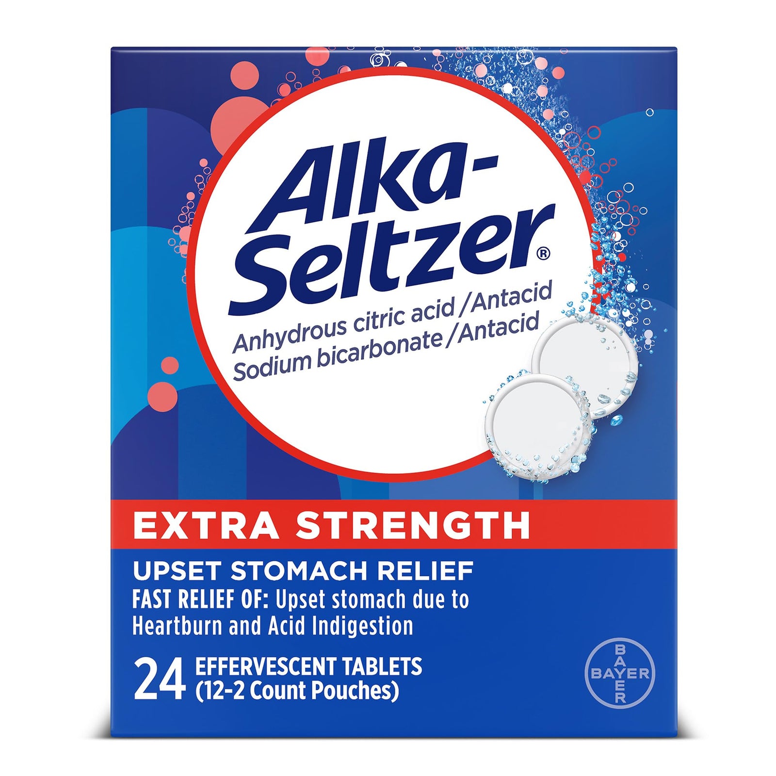 Alka-Seltzer Extra Strength Effervescent, 24 Count