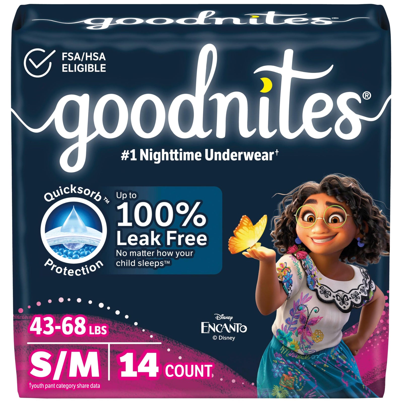 GoodNites Girls Nighttime Disposable Underwear Small/Medium