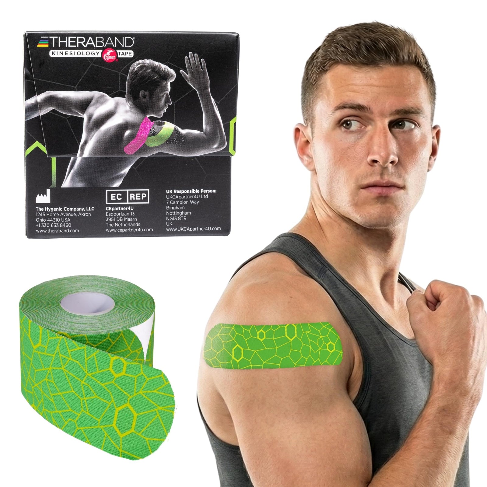 TheraBand Kinesiology Tape Pre-Cut Roll, 2 in x 16.4 in