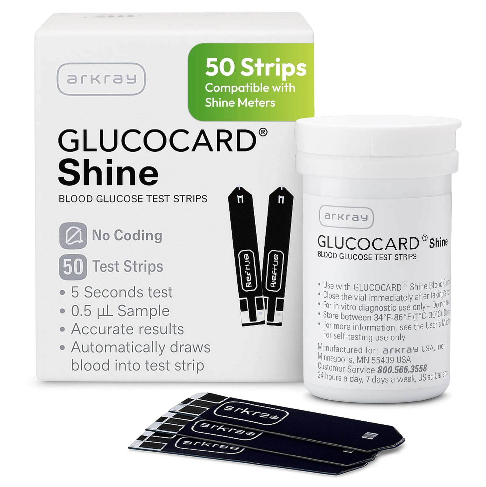 ARKRAY GLUCOCARD Shine Blood Glucose Test Strips