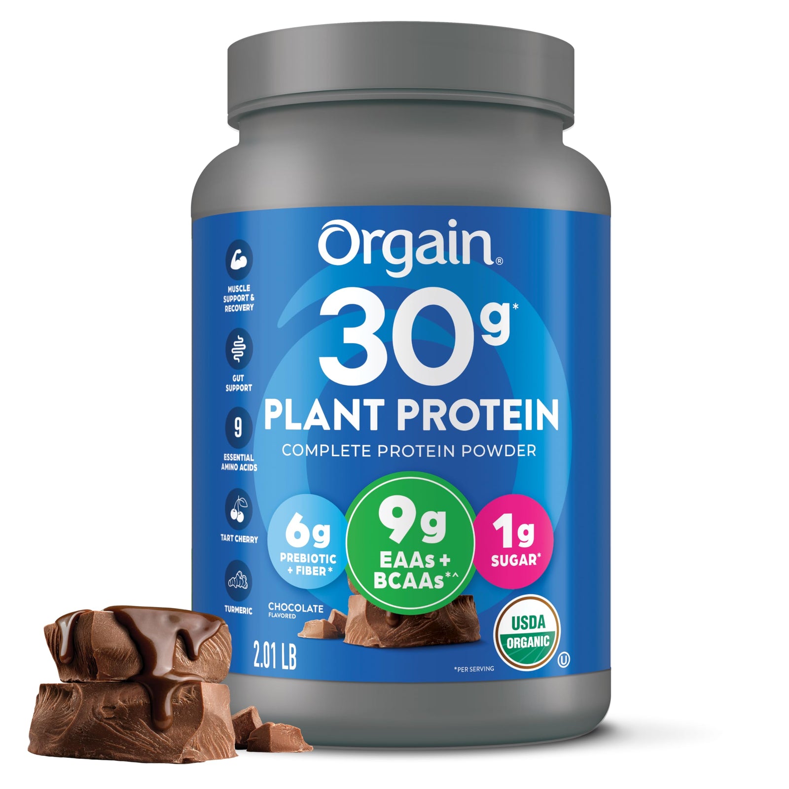 Orgain Organic Plant Protein Powder, Chocolate, 32.1 oz