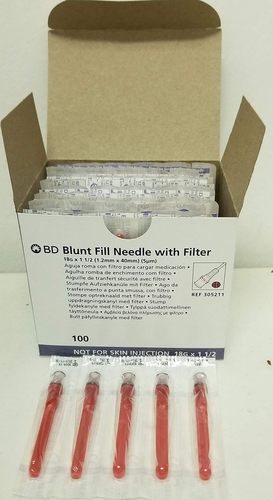 Becton Dickinson Blunt Filter Needle 18G x 1.5 in