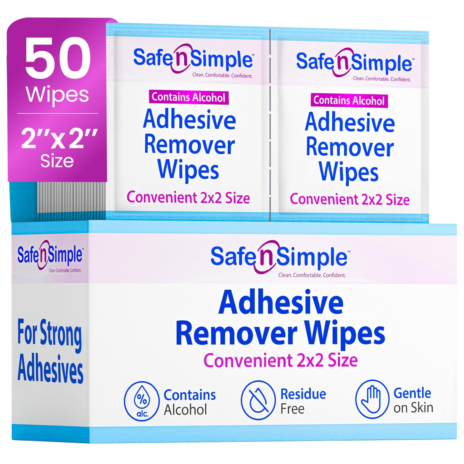 Safe N Simple Adhesive Remover Wipes