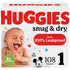 Huggies Snug and Dry Diapers - Size 1, 3, 4