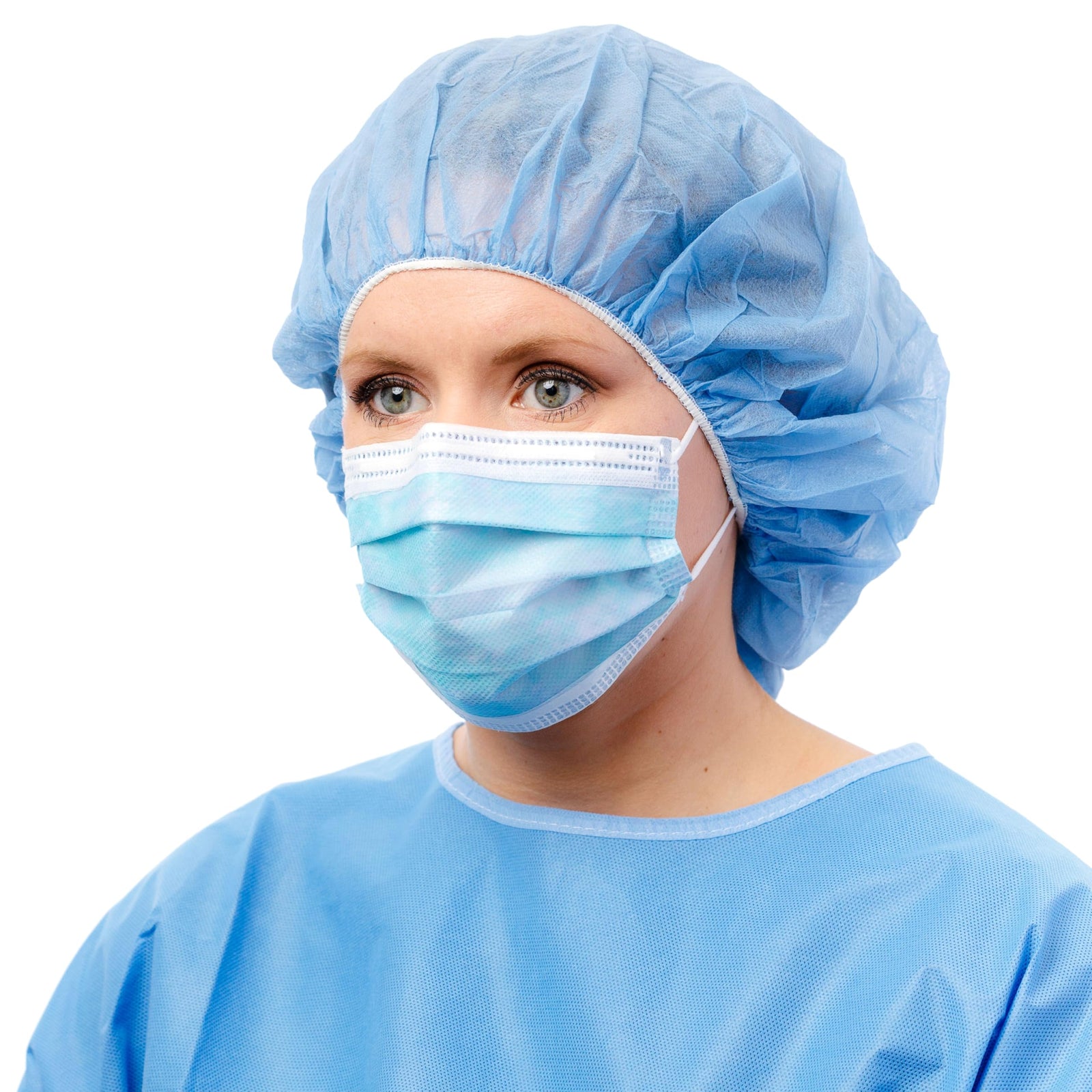 Pelv-Ice Disposable Medical Mask with Ear Loops, Blue (Box of 50)