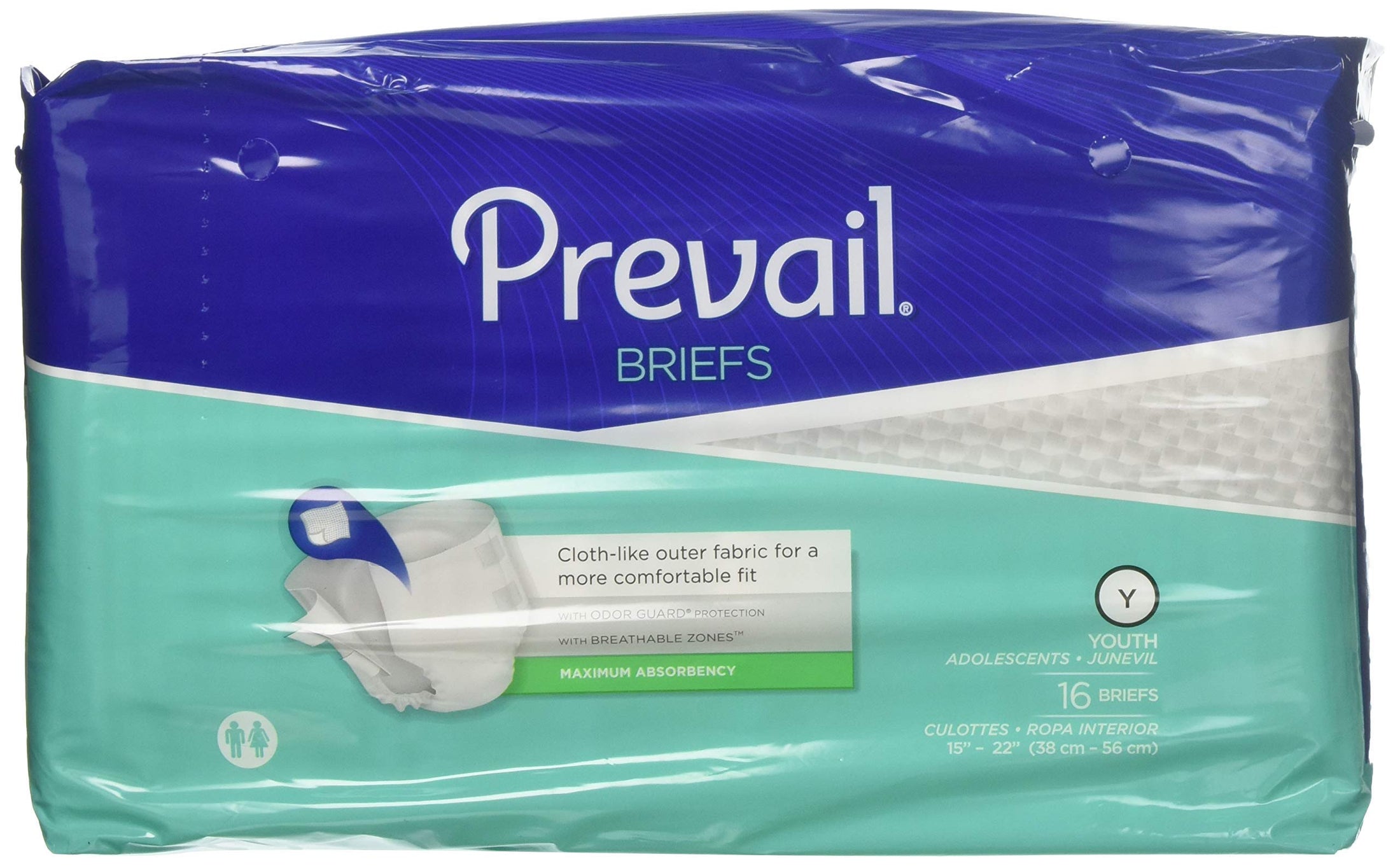 Prevail PM Youth/X-Small Incontinence Briefs 15-22" Waist