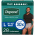 Depend Fresh Protection Men's Incontinence Underwear, Maximum Absorbency, Grey