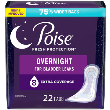Poise Extra Coverage Overnight Incontinence Pads