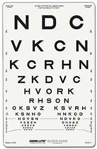 Good-Lite Sloan Letter Eye Chart - 10 Foot Distance Acuity Test