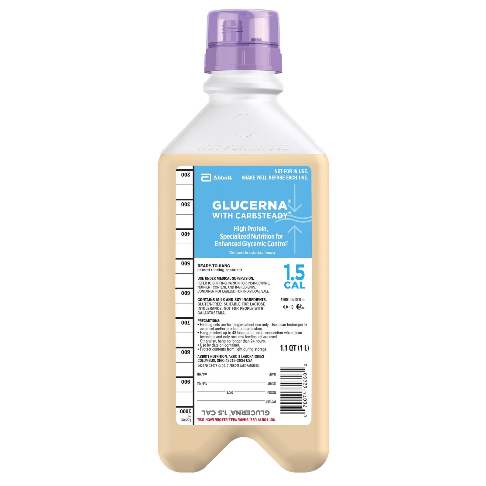 Glucerna Ready-to-Hang Nutrition Formula, 1 L