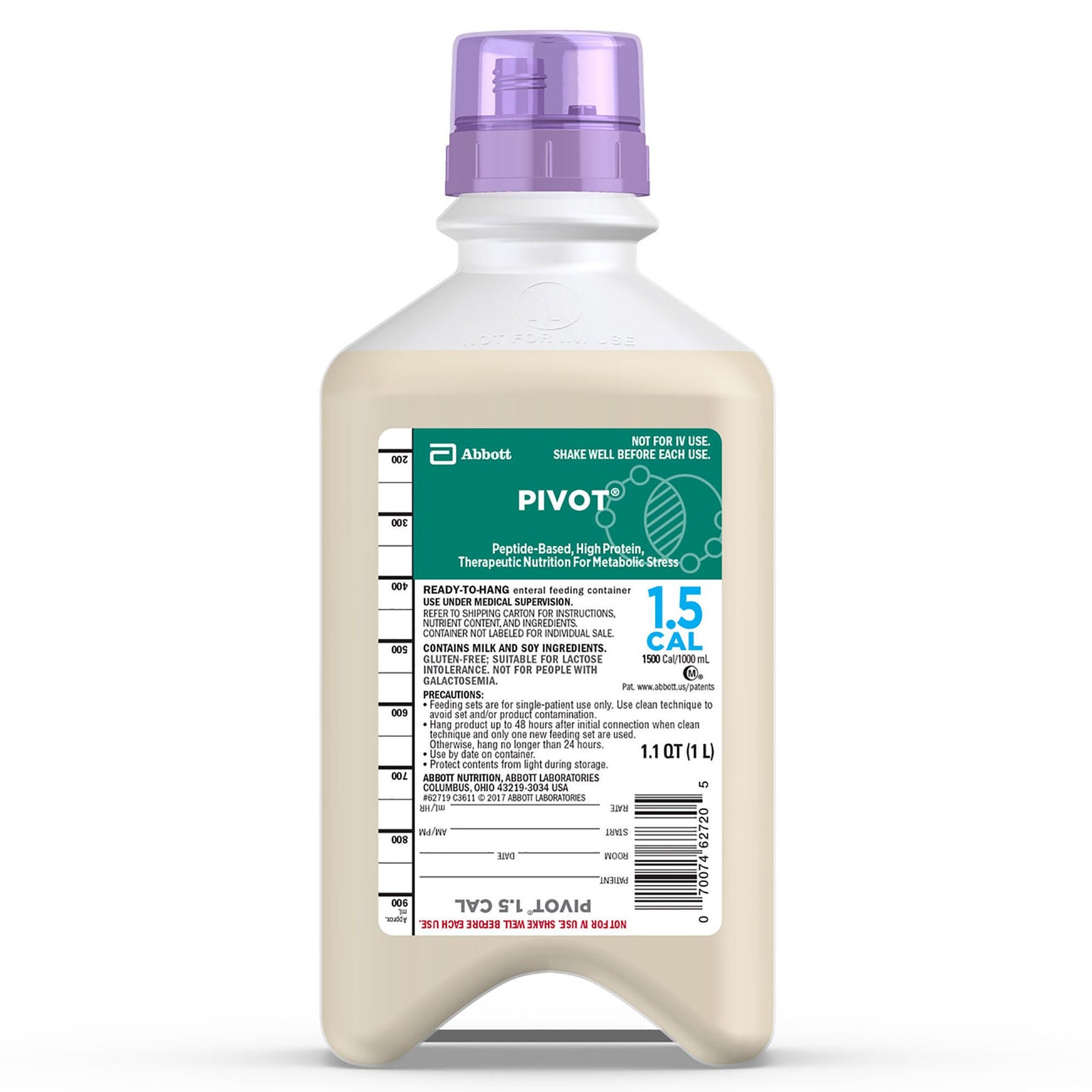 Abbott Pivot 1.5 Cal Ready-to-Hang Tube Feeding Formula, 1 L