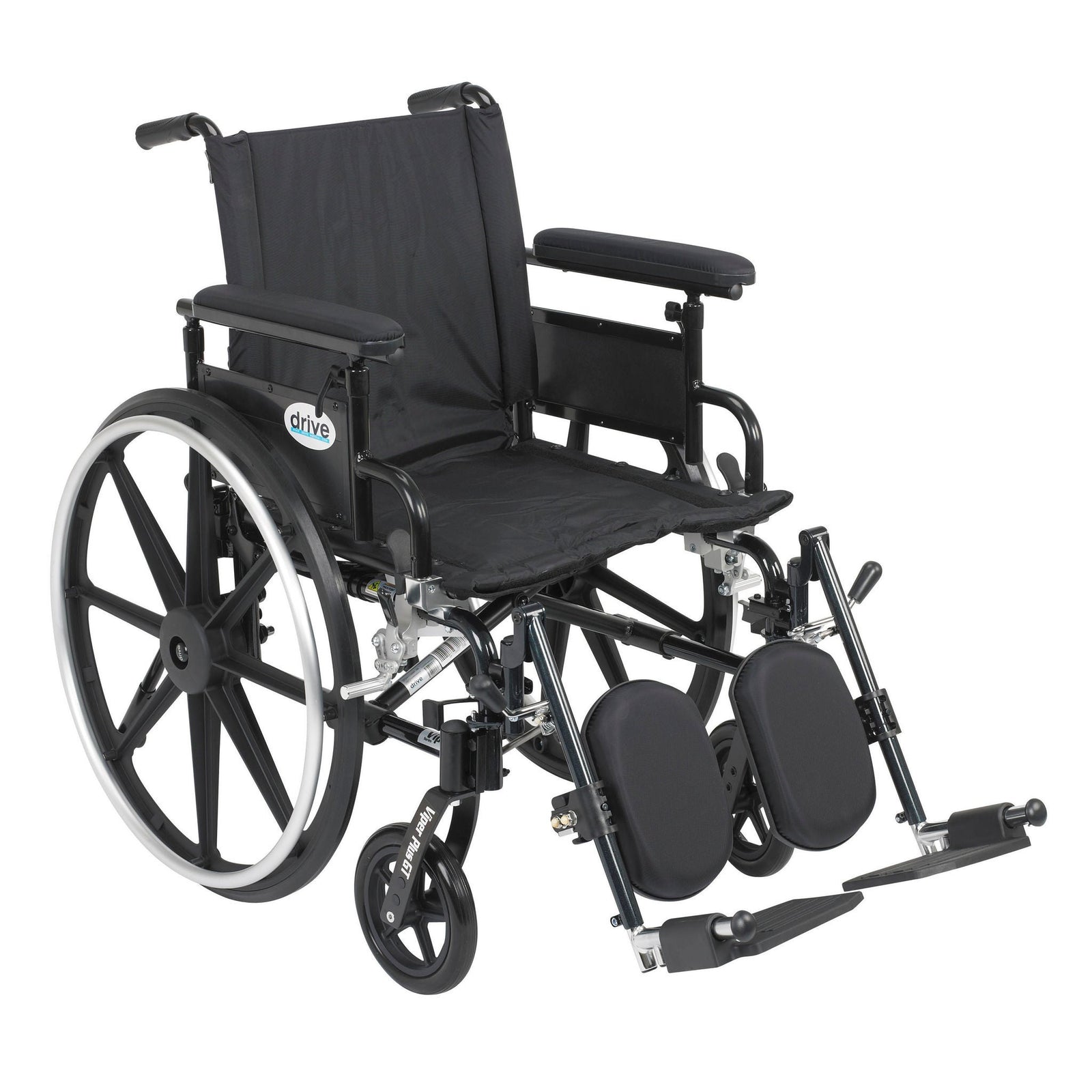 Drive DeVilbiss Viper Wheelchair with Adjustable Seat and Full Arms, 20 Inch