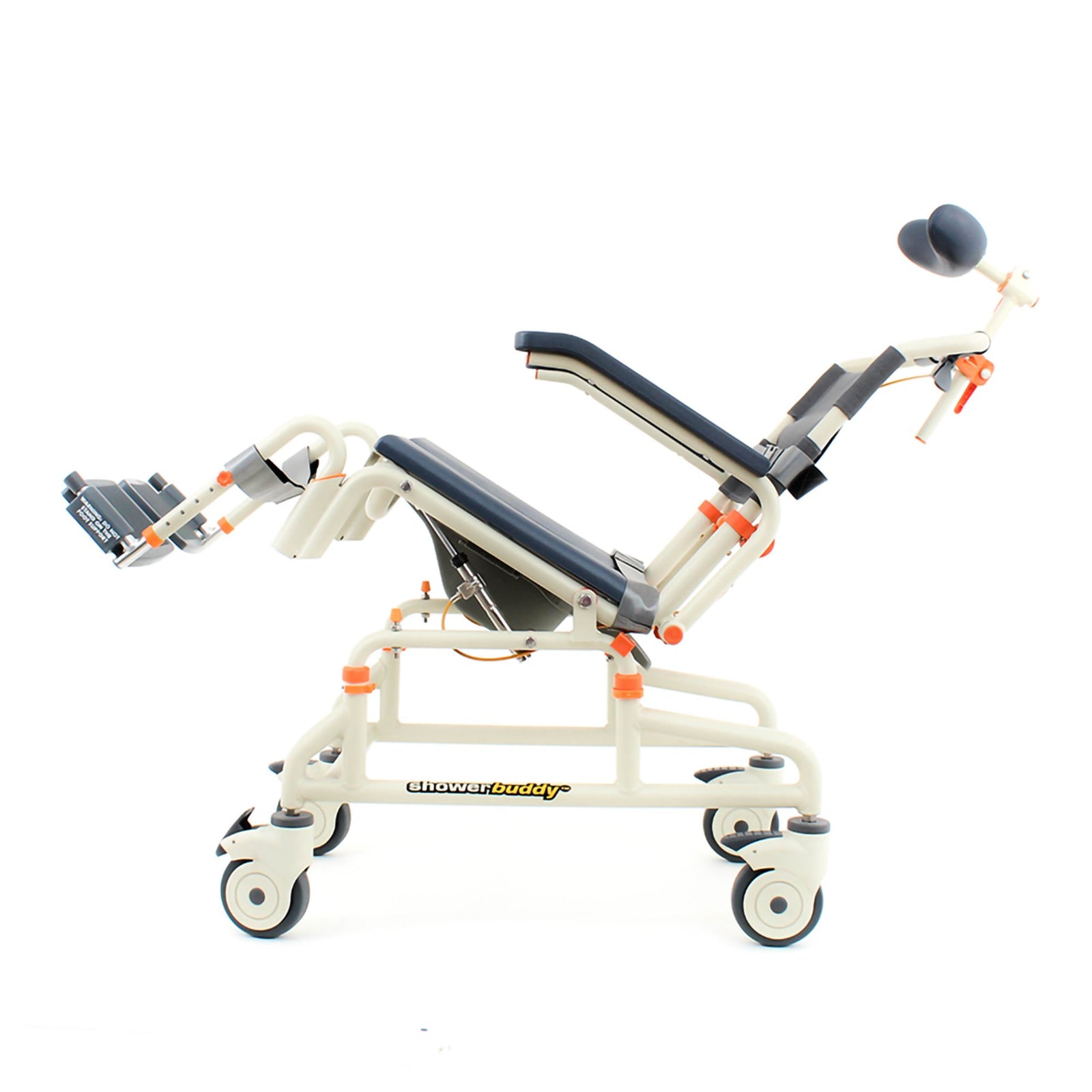 White Aluminum Shower and Commode Chair with Removable Arms - 18 Inch Seat Width