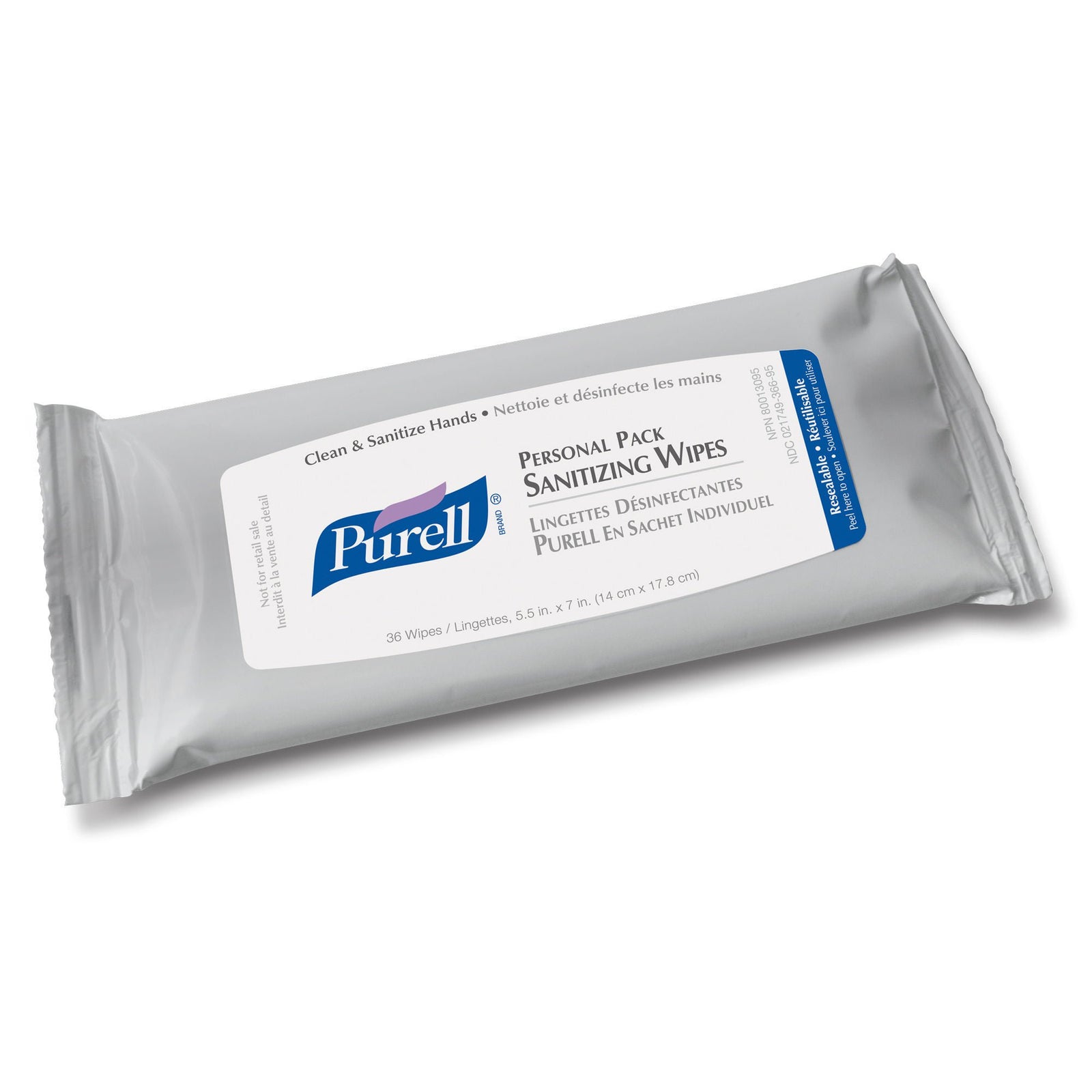 PURELL Personal Pack Sanitizing Wipes, 5.5 x 7 Inch