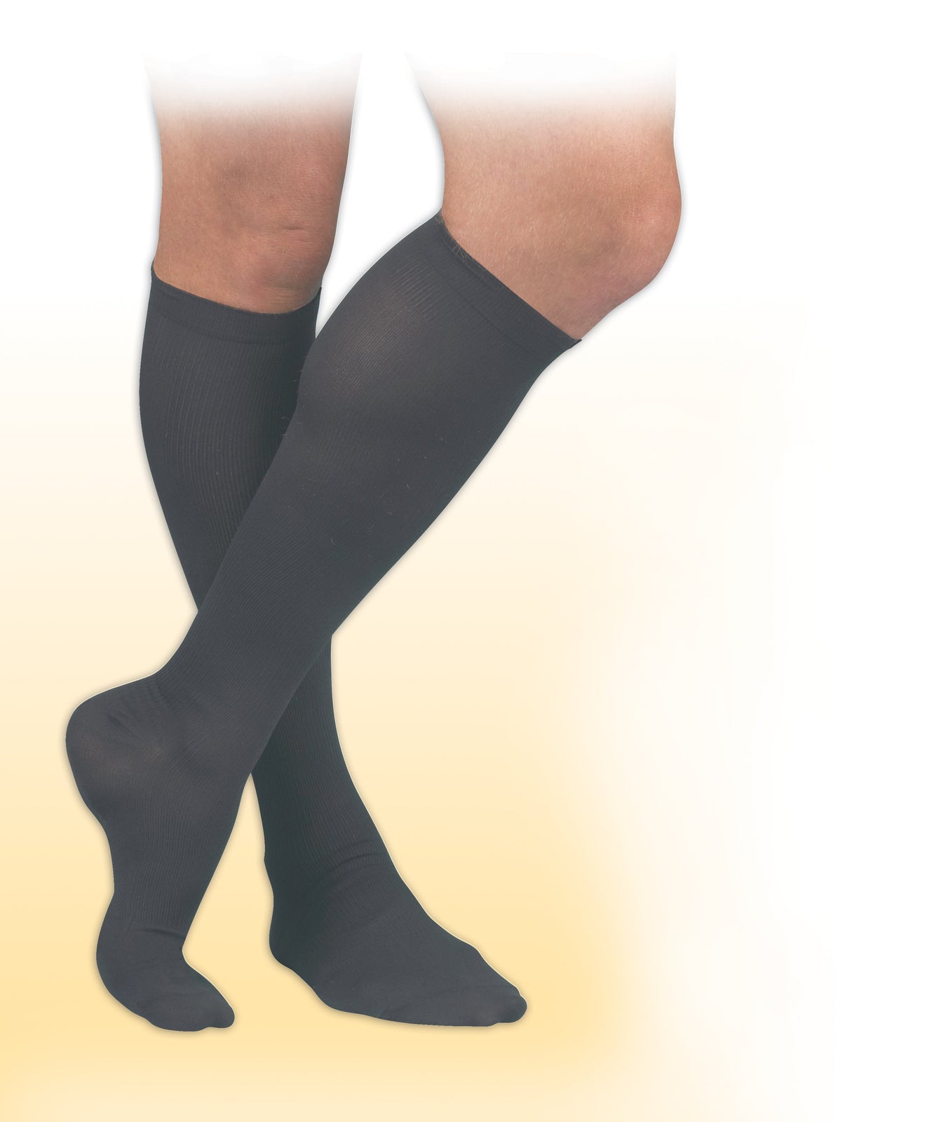 Activa Men's Ribbed Compression Dress Sock, 15-20 mmHg, Black, Large
