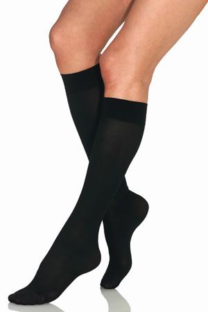 JOBST Opaque Knee-High Support Stocking, 15-20 mmHg, Closed Toe, Black, Large