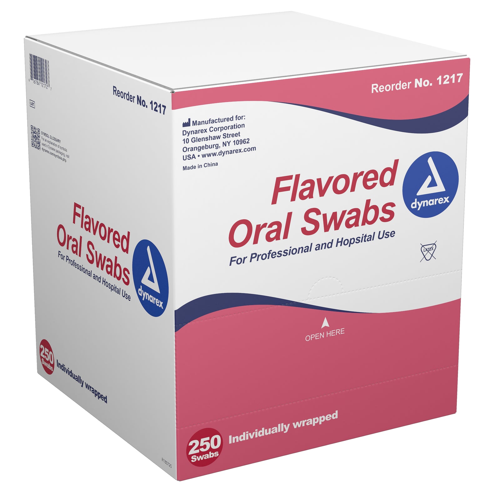 Dynarex Oral Swab with Dentifrice Foam Tip