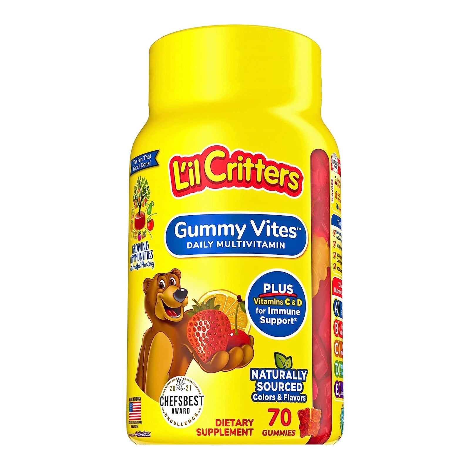 L'il Critters® Vitamin A / Ascorbic Acid / Vitamin D Gummy Multivitamin Supplement 70 per Bottle