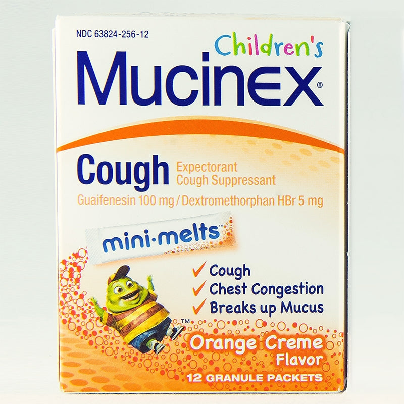 Children's Mucinex Mini-Melts 100 mg - 5 mg Strength Orange Cream Powder