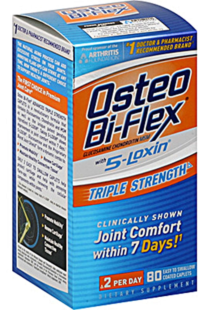 Osteo-Bi-Flex with 5 Loxin Advanced Glucosamine 1,500 mg Caplets 80 Count