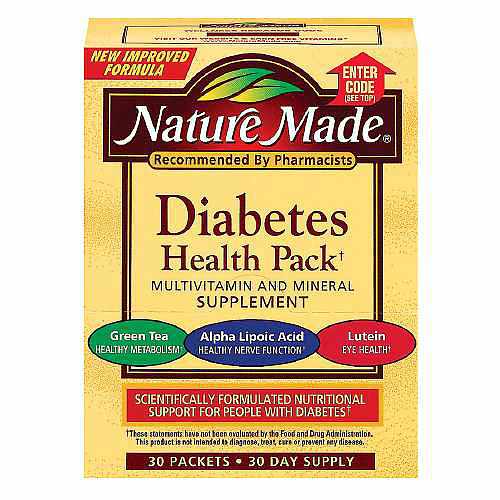 Nature Made Diabetes Health Pack Multivitamin and Mineral Supplement, 30 Packets