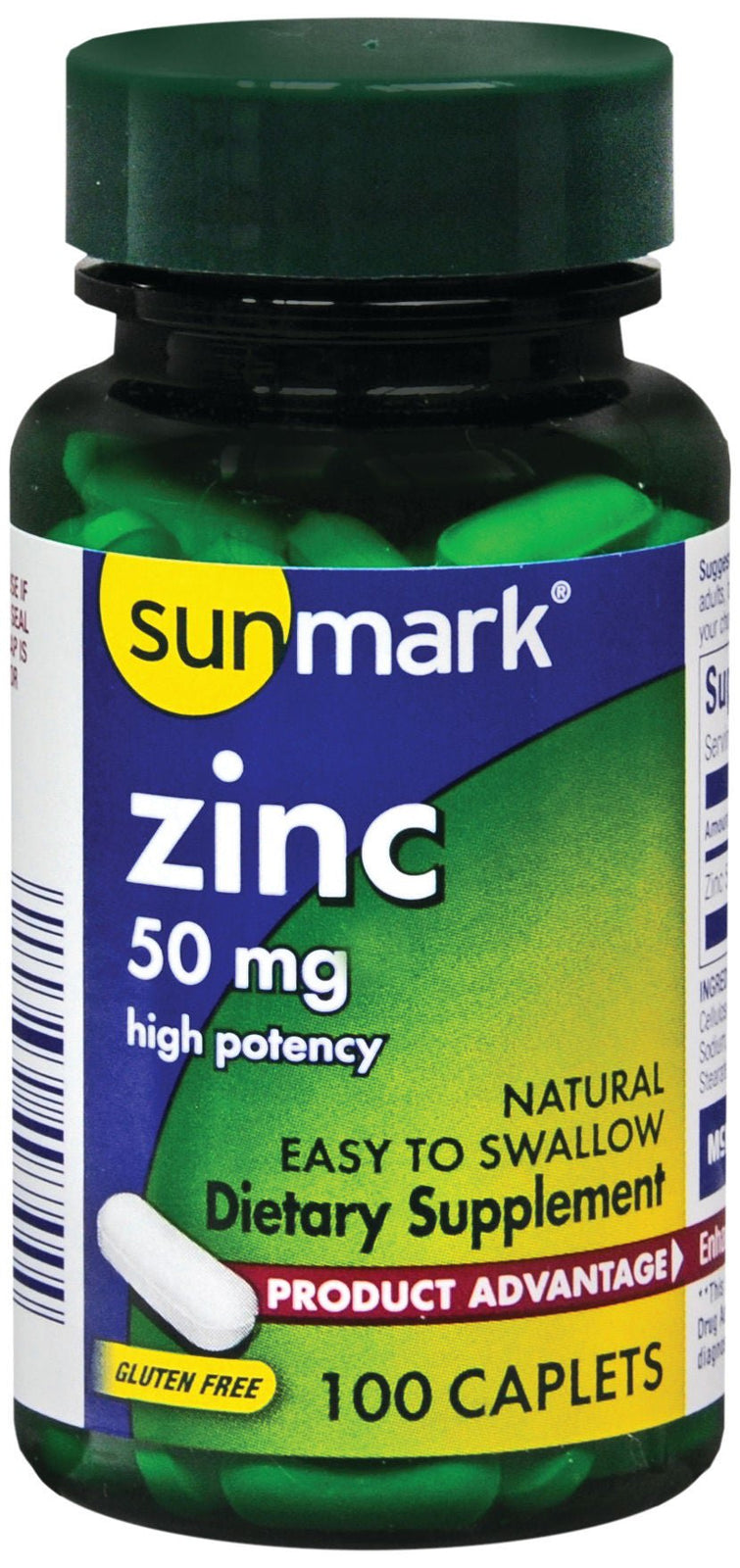 Sunmark Zinc Caplets, 50 mg