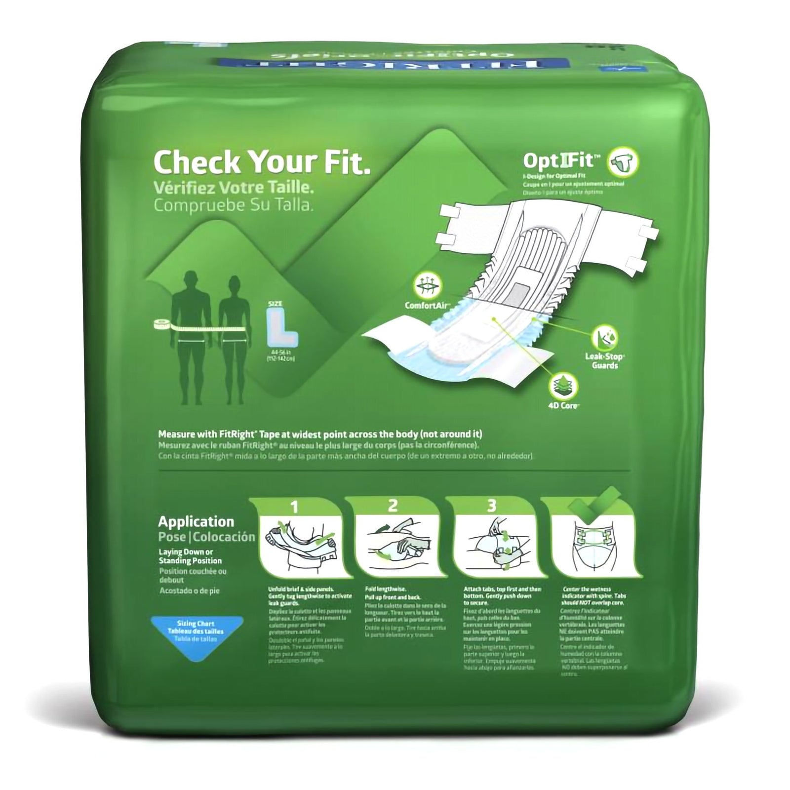 FitRight™ Plus Adult Large Unisex Disposable Incontinence Briefs - Moderate Absorbency